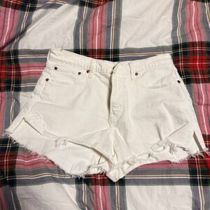 Abercrombie & Fitch Curve Love The Mom Short White Mid Rise Denim Size 29 8